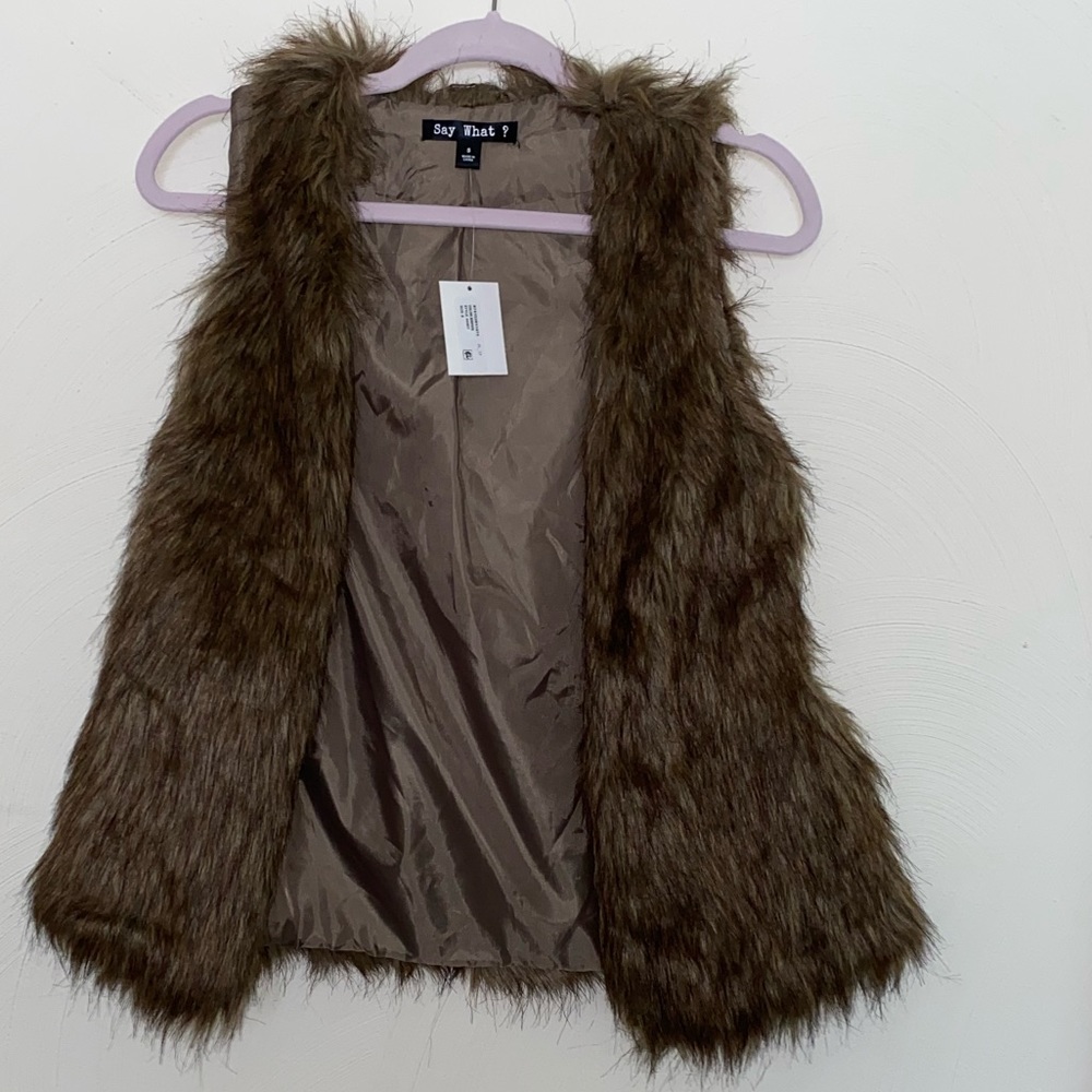 Faux fur vest size small